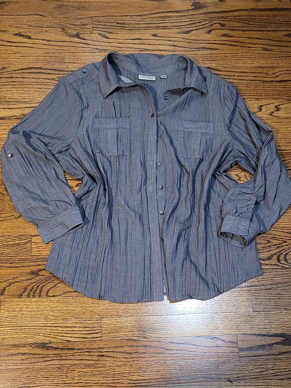 Avenue Women's Button-Down Shirt in Slate Blue